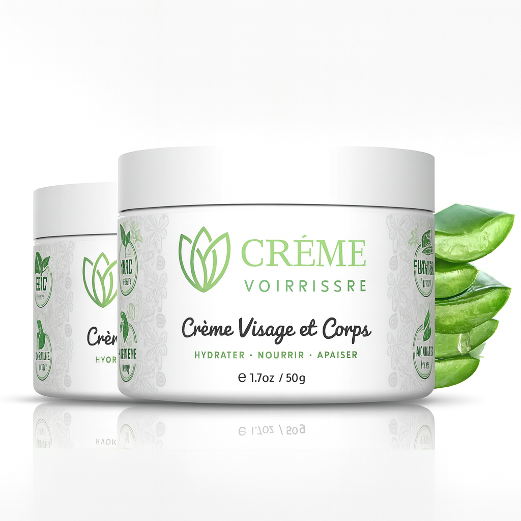 Crème Visage à l’Aloe Vera – Hydratante, Anti-Âge, Anti-Rides & Éclaircissante